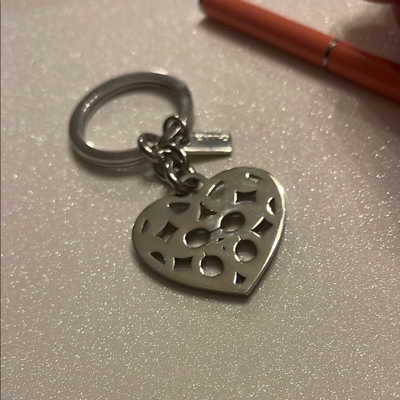 Coach Heart Keychain with Multicolor Accents and a Peach Coach Pen - Picture 5 of 7